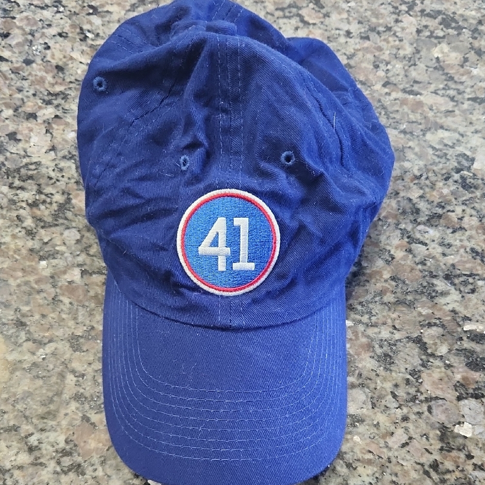Blue "41" Chicago Cubs Cap with Number Patch